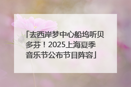 去西岸梦中心船坞听贝多芬！2025上海夏季音乐节公布节目阵容