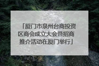 厦门市泉州台商投资区商会成立大会暨招商推介活动在厦门举行