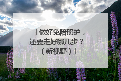 做好免陪照护，还要走好哪几步？（新视野）