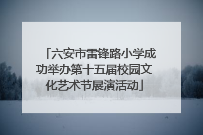 六安市雷锋路小学成功举办第十五届校园文化艺术节展演活动