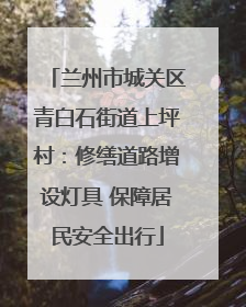 兰州市城关区青白石街道上坪村：修缮道路增设灯具 保障居民安全出行