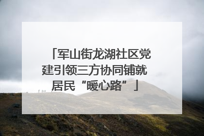 军山街龙湖社区党建引领三方协同铺就居民“暖心路”