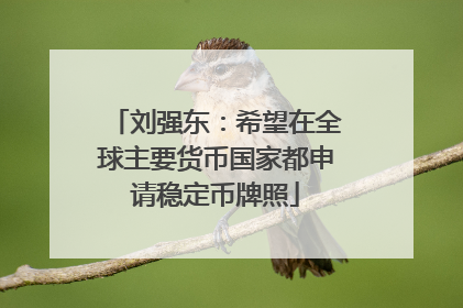 刘强东：希望在全球主要货币国家都申请稳定币牌照