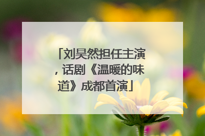 刘昊然担任主演，话剧《温暖的味道》成都首演