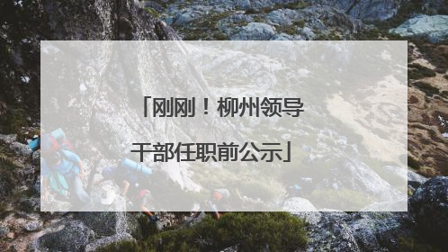 刚刚！柳州领导干部任职前公示