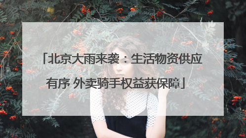 北京大雨来袭：生活物资供应有序 外卖骑手权益获保障