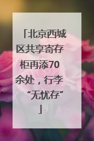 北京西城区共享寄存柜再添70余处，行李“无忧存”