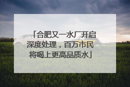 合肥又一水厂开启深度处理，百万市民将喝上更高品质水