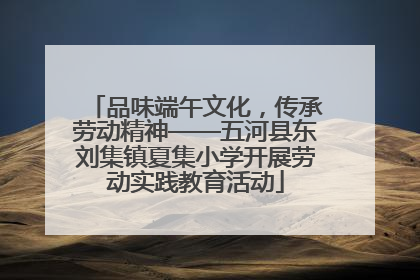 品味端午文化，传承劳动精神——五河县东刘集镇夏集小学开展劳动实践教育活动