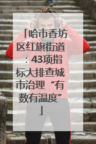 哈市香坊区红旗街道：43项指标大排查城市治理“有数有温度”