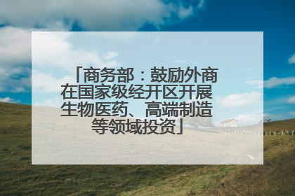 商务部：鼓励外商在国家级经开区开展生物医药、高端制造等领域投资