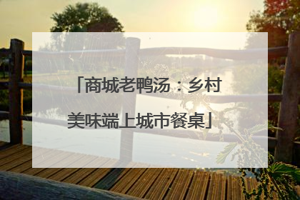 商城老鸭汤：乡村美味端上城市餐桌