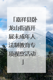嘉祥县卧龙山街道开展未成年人法制教育专项视察活动