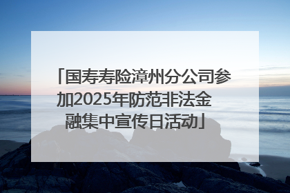 国寿寿险漳州分公司参加2025年防范非法金融集中宣传日活动