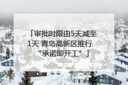 审批时限由5天减至1天 青岛高新区推行“承诺即开工”