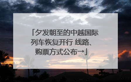 夕发朝至的中越国际列车恢复开行 线路、购票方式公布→