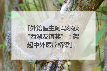 外籍医生阿马尔获“西湖友谊奖”：架起中外医疗桥梁