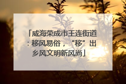 威海荣成市王连街道：移风易俗，“移”出乡风文明新风尚