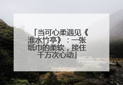 当可心柔遇见《淮水竹亭》：一张纸巾的柔软，接住千万次心动