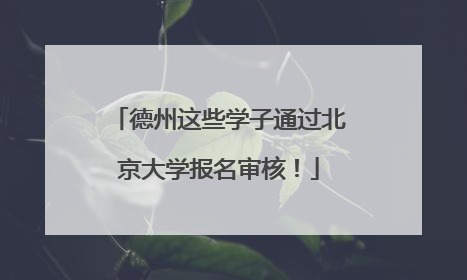 德州这些学子通过北京大学报名审核！