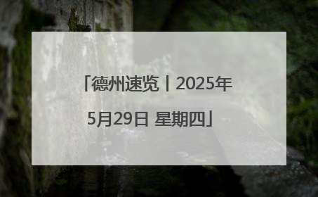 德州速览丨2025年5月29日 星期四