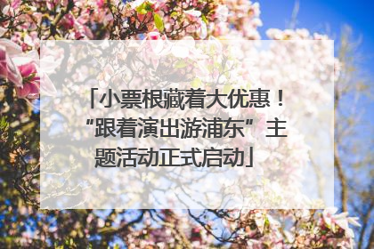 小票根藏着大优惠！“跟着演出游浦东”主题活动正式启动