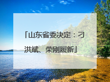 山东省委决定：刁洪斌、荣刚履新