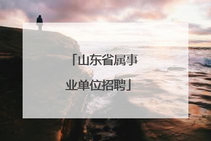 山东省属事业单位招聘