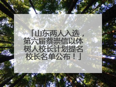 山东两人入选，第六届蔡崇信以体树人校长计划提名校长名单公布！