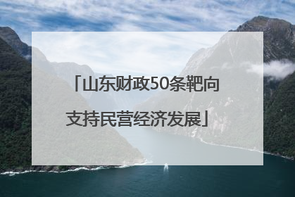 山东财政50条靶向支持民营经济发展