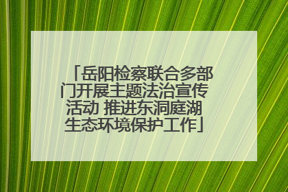 岳阳检察联合多部门开展主题法治宣传活动 推进东洞庭湖生态环境保护工作