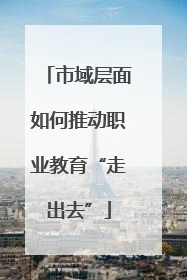 市域层面如何推动职业教育“走出去”
