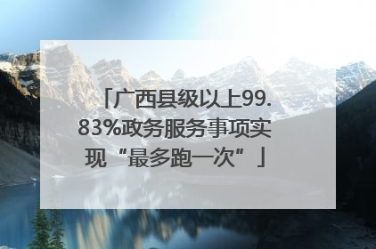 广西县级以上99.83%政务服务事项实现“最多跑一次”