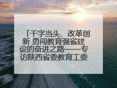 干字当头、改革创新 勇闯教育强省建设的奋进之路——专访陕西省委教育工委书记、省教育厅厅长王树声