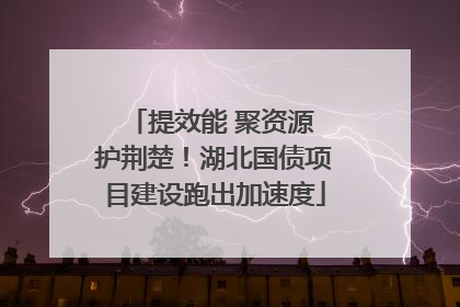 提效能 聚资源 护荆楚！湖北国债项目建设跑出加速度