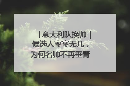意大利队换帅｜候选人寥寥无几，为何名帅不再垂青“蓝衣军团”？