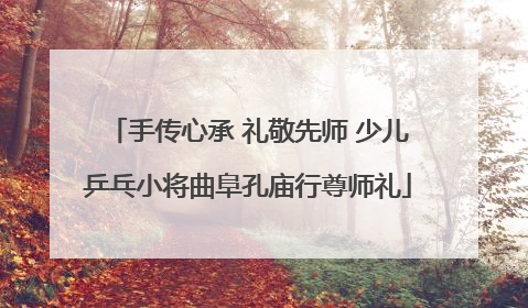 手传心承 礼敬先师 少儿乒乓小将曲阜孔庙行尊师礼