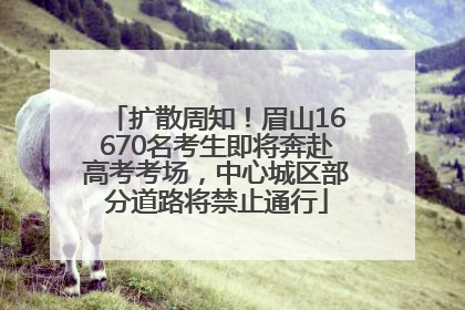 扩散周知！眉山16670名考生即将奔赴高考考场，中心城区部分道路将禁止通行