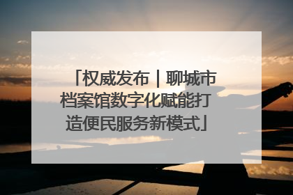 权威发布｜聊城市档案馆数字化赋能打造便民服务新模式