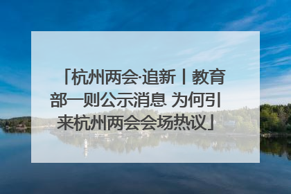杭州两会·追新丨教育部一则公示消息 为何引来杭州两会会场热议