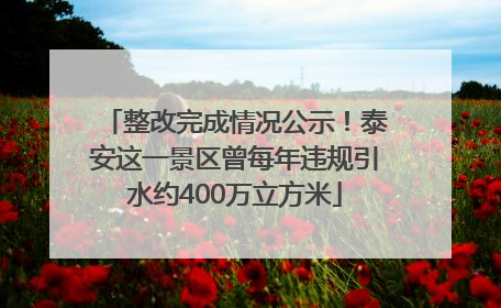 整改完成情况公示！泰安这一景区曾每年违规引水约400万立方米