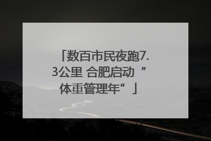 数百市民夜跑7.3公里 合肥启动“体重管理年”