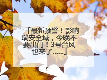 最新预警！影响瑞安全域，今晚不要出门！3号台风也来了……