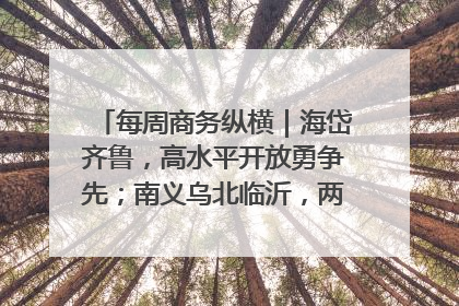 每周商务纵横｜海岱齐鲁，高水平开放勇争先；南义乌北临沂，两扇窗里观外贸