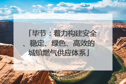 毕节：着力构建安全、稳定、绿色、高效的城镇燃气供应体系
