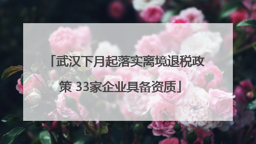 武汉下月起落实离境退税政策 33家企业具备资质
