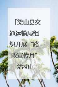 梁山县交通运输局组织开展“路政宣传月”活动