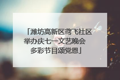 潍坊高新区鸢飞社区举办庆七一文艺晚会 多彩节目颂党恩