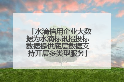 水滴信用企业大数据为水滴标讯招投标数据提供底层数据支持开展多类型服务