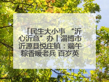 民生大小事 “沂心沂意”办丨淄博市沂源县悦庄镇：端午粽香暖老兵 百岁英雄述峥嵘